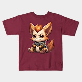 a cute sitting baby fox Kids T-Shirt